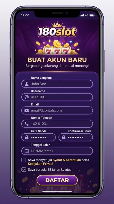 Cara Mudah Registrasi Akun 180slot untuk Pengguna Android