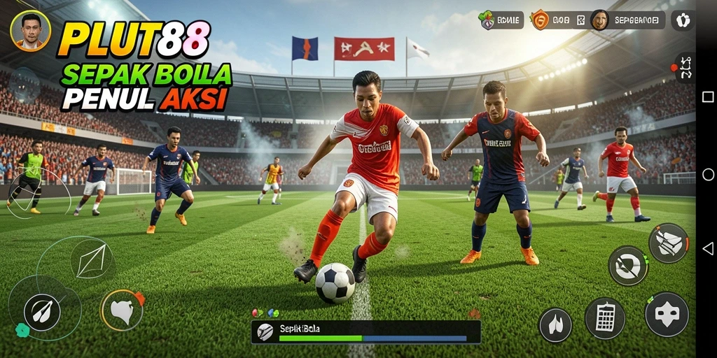 Antarmuka menarik dan fungsional di game Sepak Bola PLUTO88.