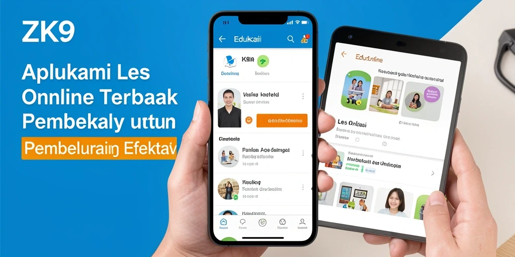 Antarmuka ZK9 menampilkan berbagai fitur belajar yang menarik.